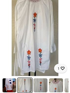 Prada White Cotton Blouse with Red Accent Stitching